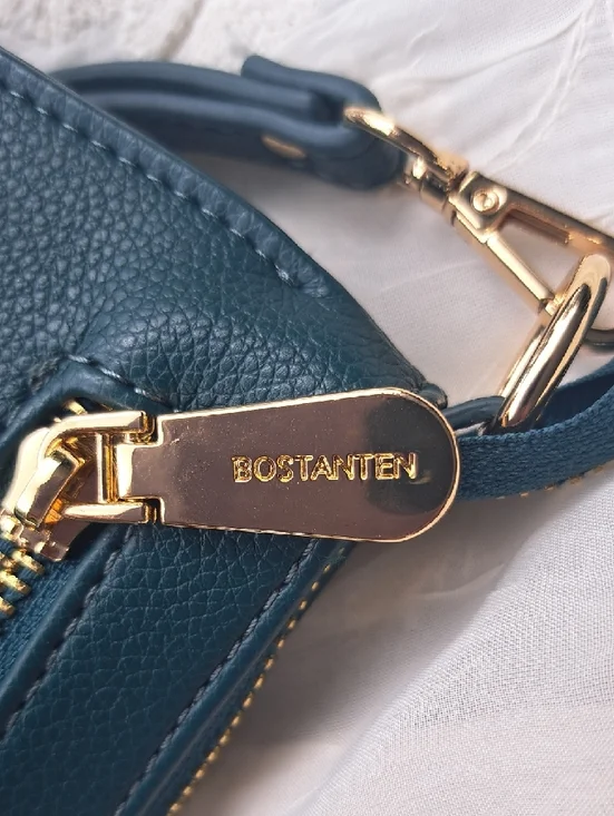 Hand Painted Teal Free Form Designer Crossbody Clutch - Picture 14 of 17